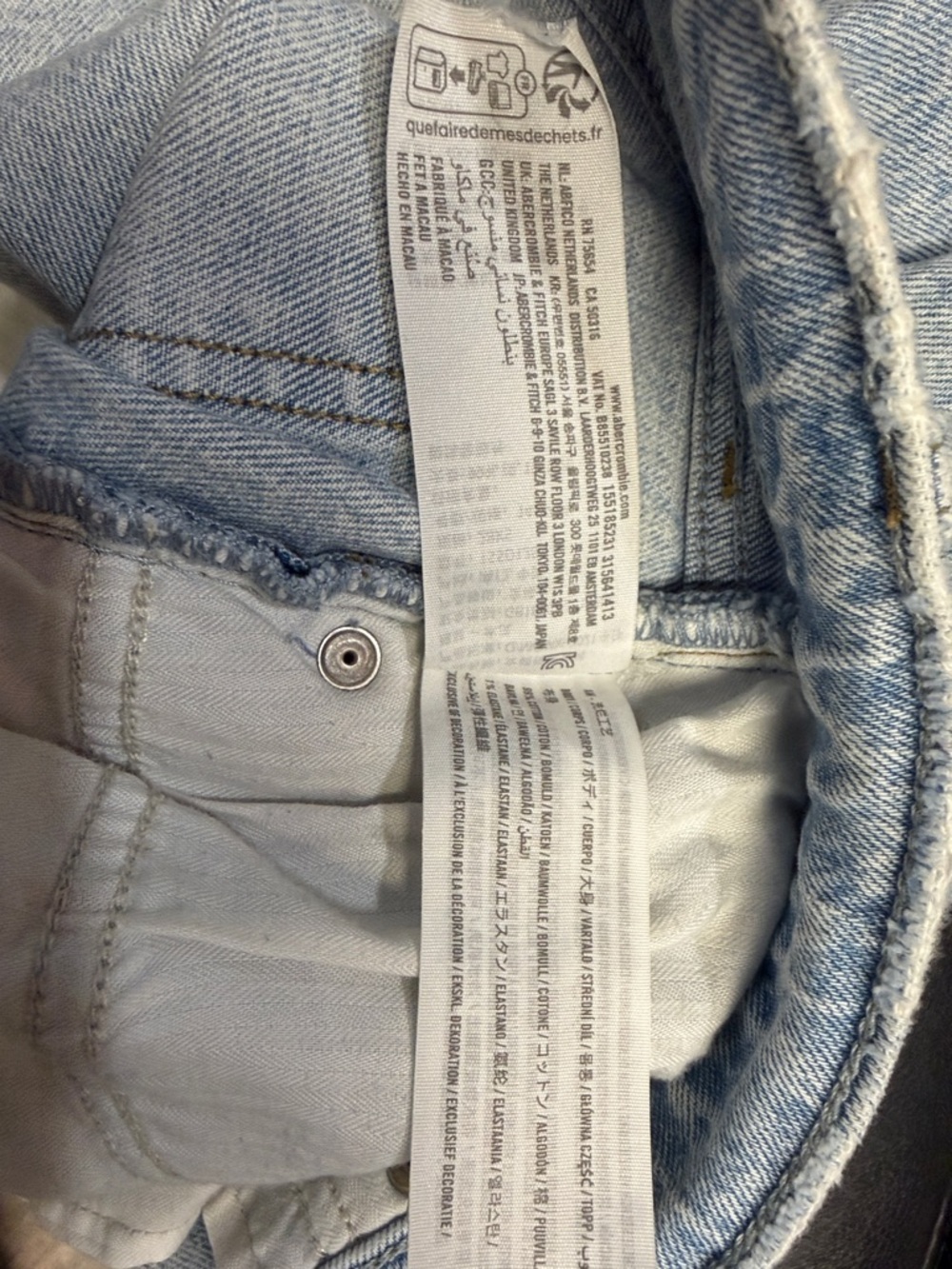 Abercrombie & Fitch Light Blue Straight Leg Jeans - Picture 7 of 8